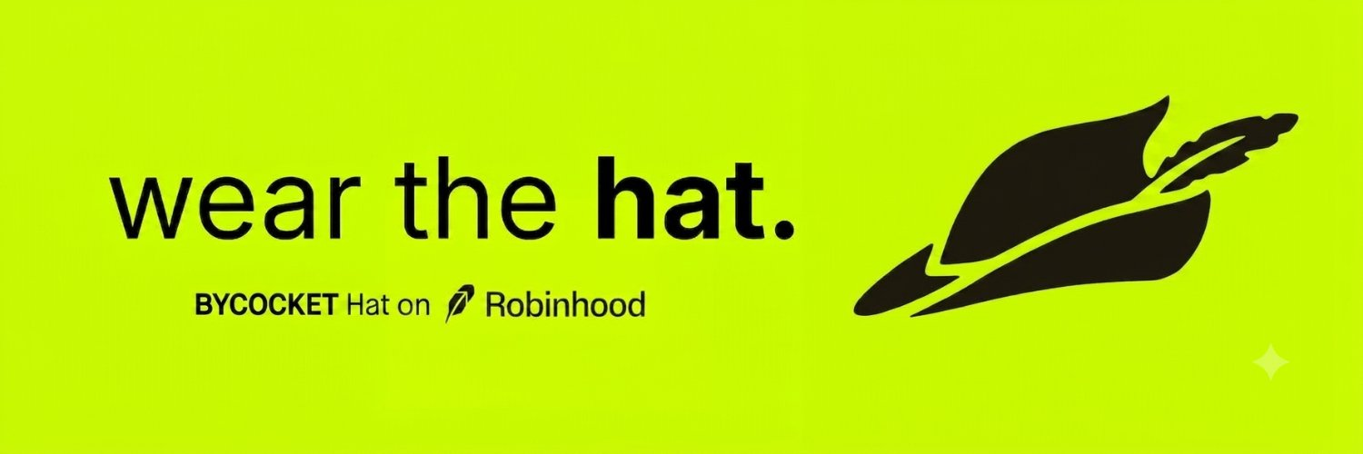 Wear the hat. BYCOCKET hat on Robinhood